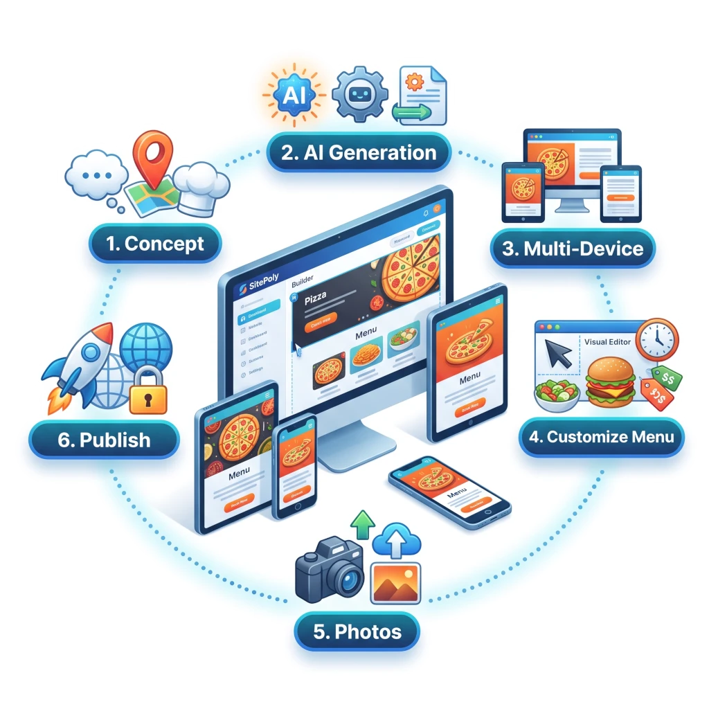 How to create a restaurant website with SitePoly in 6 steps